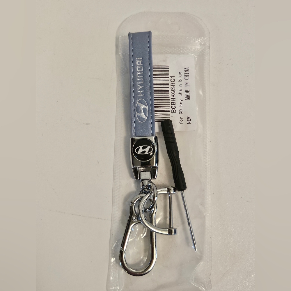 NIB Hyundai keychain blue and white